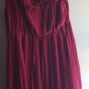 Women's Mini Dress in Deep Wine Red